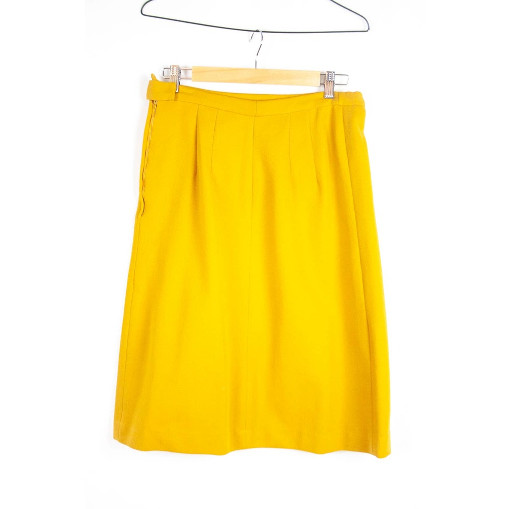 Mustard Yellow Vintage Polyester Skirt